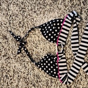 Small Polka Dot Bikini Halter Top with slight defect as provided picture